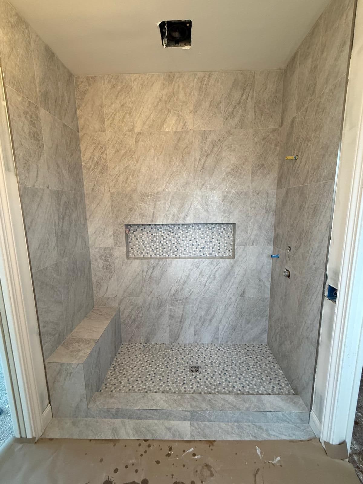 Shower Bench & Mosaic Floor