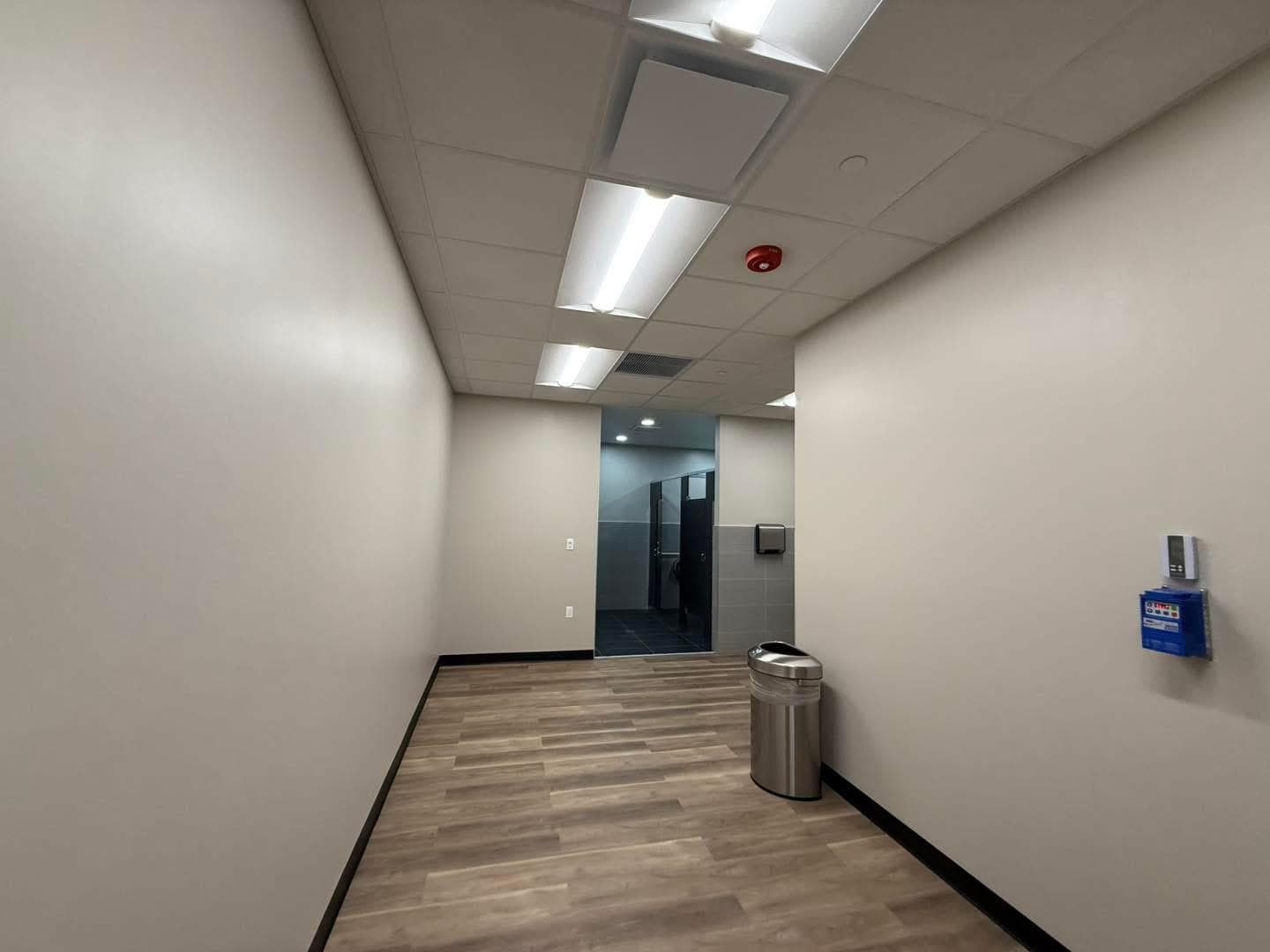 Commercial Hallway Gray Walls